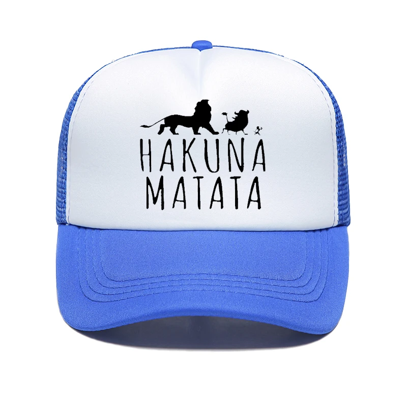 Новинка, бейсболки с принтом hakuna matasin для мужчин и женщин, сетчатые шапки, модные уличные шляпы от солнца для мужчин и водителей грузовиков