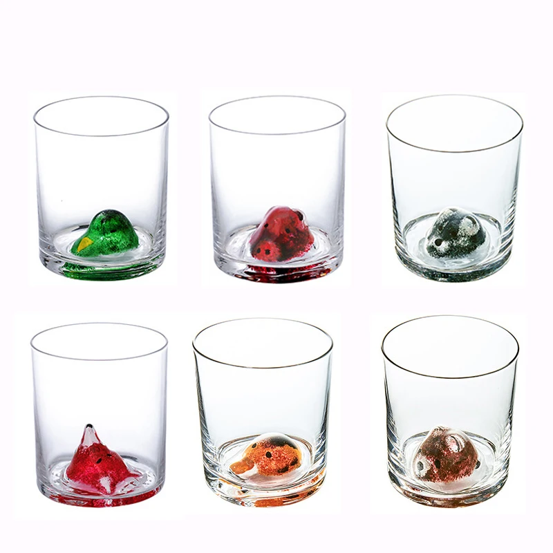 3D стеклянная внутренняя чашка с животными мультяшная фигурка чайная