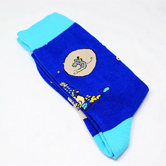 Cartoon Animal Fish Dog Zebra Shark Men Crew Socks Cotton Funny Streetwear Casual Fashion Happy Breathable Sock Winter Skarpetki - Цвет: 10