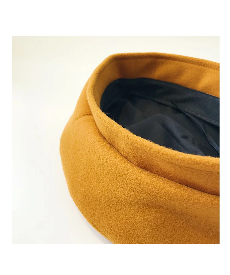Black Beret Women's Autumn And Winter Solid Color CHIC Korean-style Versatile Japanese-style Painter Cap Pumpkin Bud British-Sty