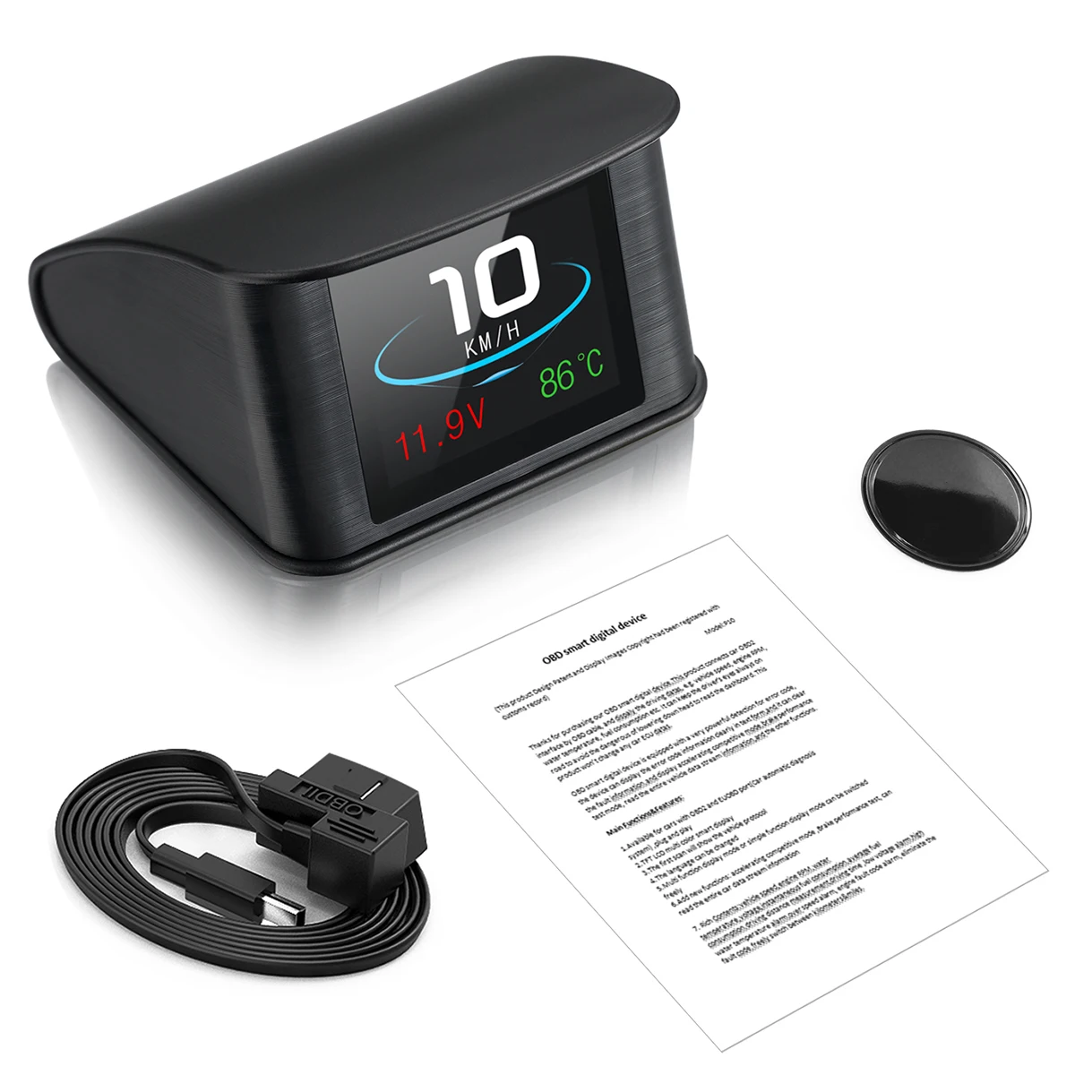 Автомобильный HUD OBD2 автомобильный дисплей лобовое стекло скорость проектор охранная сигнализация температура воды превышение скорости напряжения