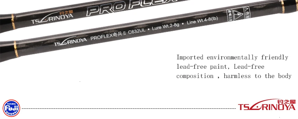 TSURINOYA PROFLEX UL наконечник Удочка 1,89 м вес приманки 2-8 г Аксессуары для FUJI Сверхлегкий углеродный стержень для морской воды