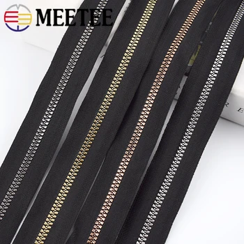 

4/8Meters Meetee NO.5# Resin Zipper for Sewing Bag Zips Repair Open-end Jackets Coat Down Zippers DIY Garment Accessories