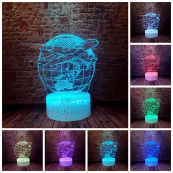 

Warplanes Desk Model juguetes 3D Illusion 7 Colors Change Sleep Nightlight Flash Airplan Model Toys
