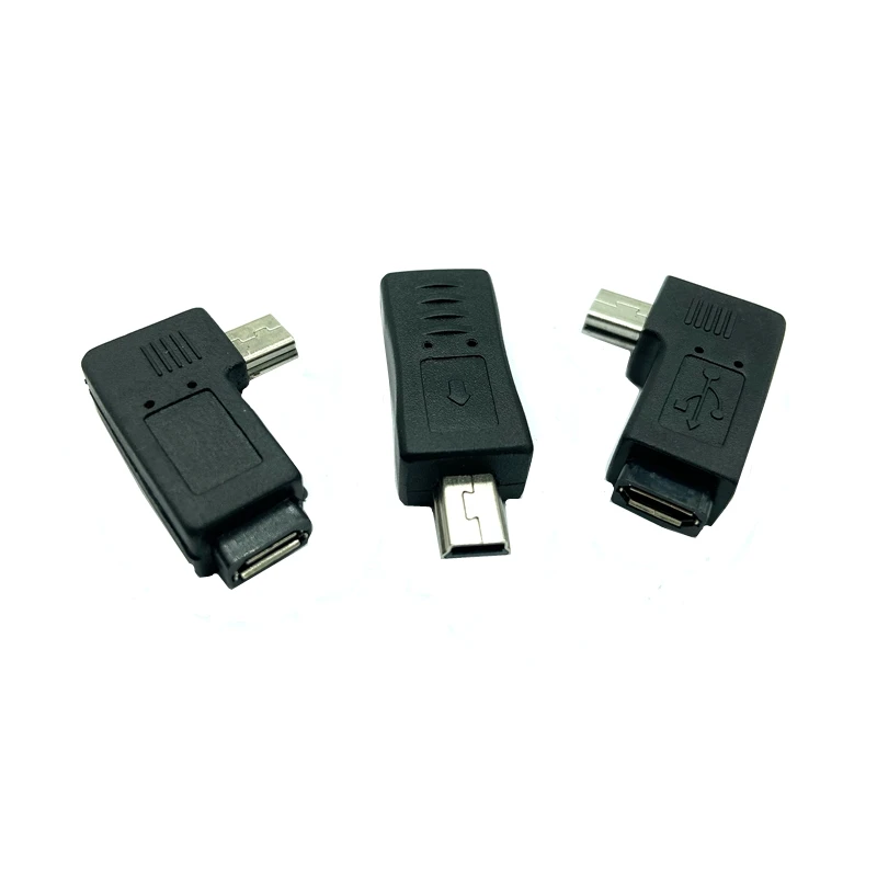 

Micro USB Female To 90° Left & Right Angled Mini USB 5Pin Male Data Sync Adapter