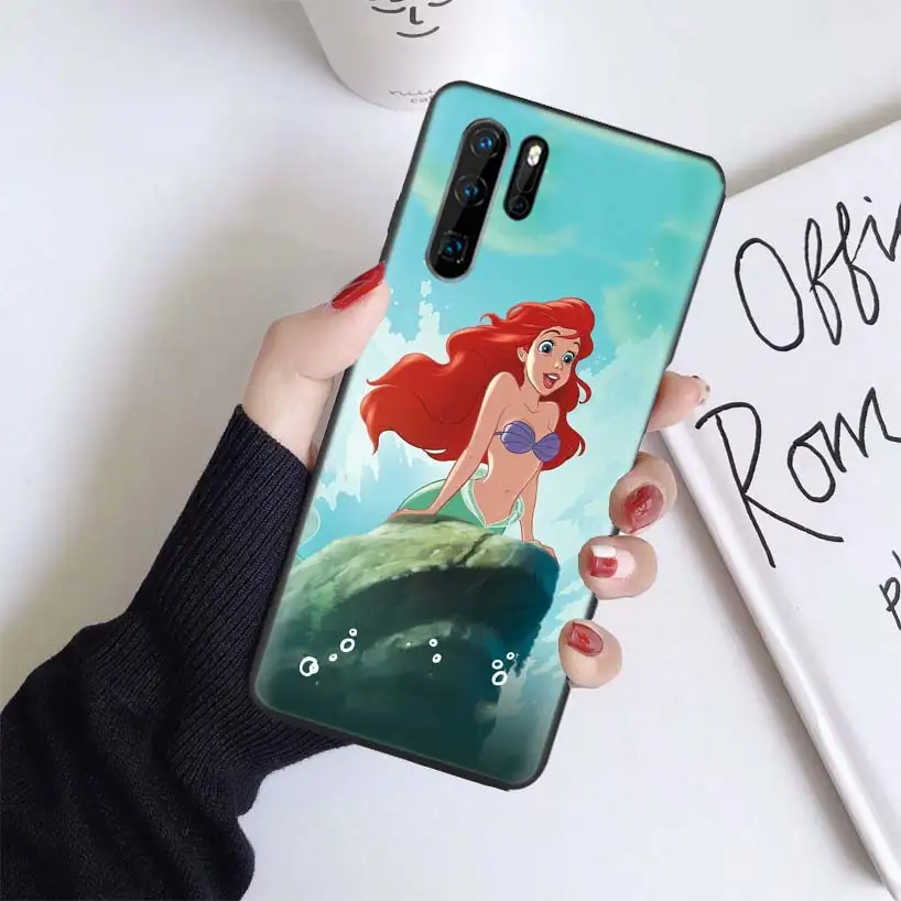 Ариэль маленькая Русалка Черный Coque чехол для huawei mate 30 20 10 P30 P20 P10 Pro Lite P Smart Z мягкий чехол для телефона