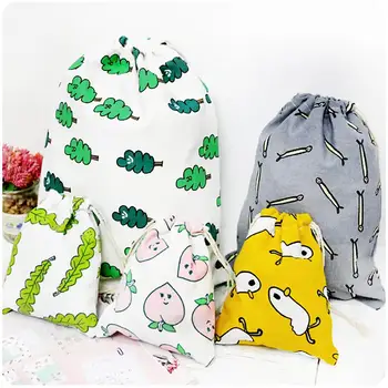 

2019 new Neceser Multifunction Travel Cosmetic Bag Cute Cartoon Pattern Portable Drawstring Cotton Makeup Storage Bag косметичка