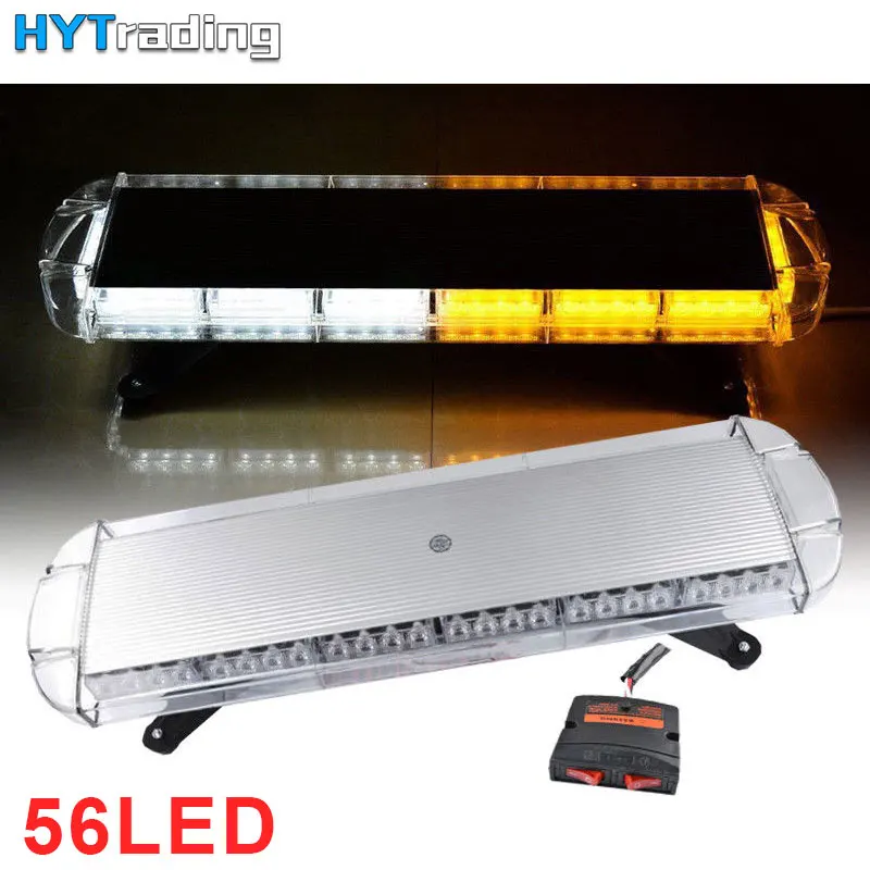

HYMY 56 Led strobe flash warning light bar Car Trucks Beacons Safety emergency lights Lightbar 12V/24V Amber Yellow White Blue