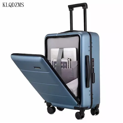 KLQDZMS 20"22"24"26 inch New travel suitcase fashion rolling luggage laptop bag men trolley case women upscale business luggage - Цвет: Aluminum frame