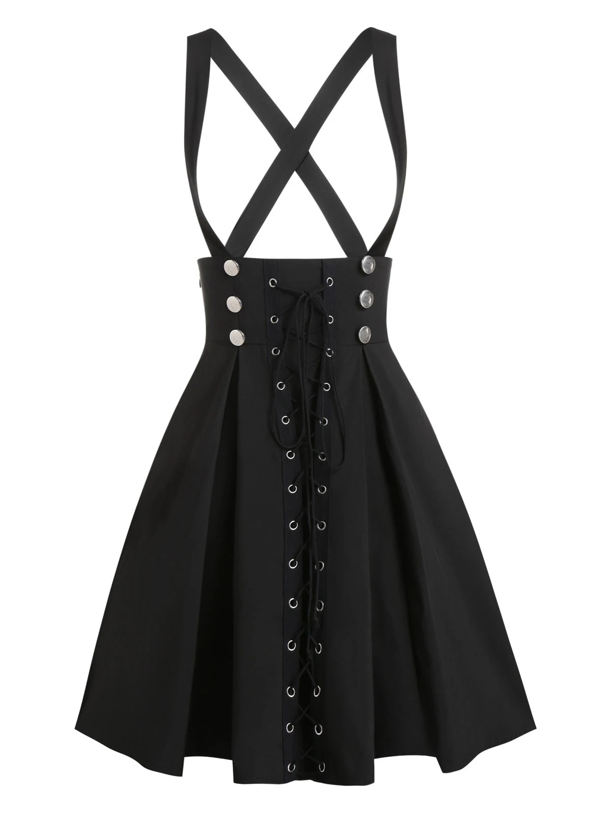 Wipalo Plus Size 3XL Black Casual Skirt Gothic Streetwear Women Lace Up Button A Line Double Breasted Mini Solid Skirts | Женская одежда