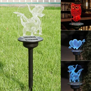 

Solar Powered LED Light Transparent Acrylic Outdoor Garden Lawn Pathway Landscape Lamp _WK