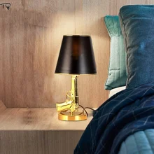 Скандинавский итальянский дизайнерский блеск золотой AK47 пушки светодиодные настольные лампы современный творческий кабинет гостиная отель Искусство Декор Домашний Светильник