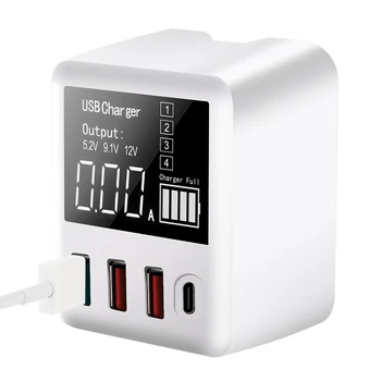 

WLX-A9T Smart Multi-port USB Fast Charger Portable Quick Charge Multiple Protection Digital Display QC 3.0 For Laptops EU Plug