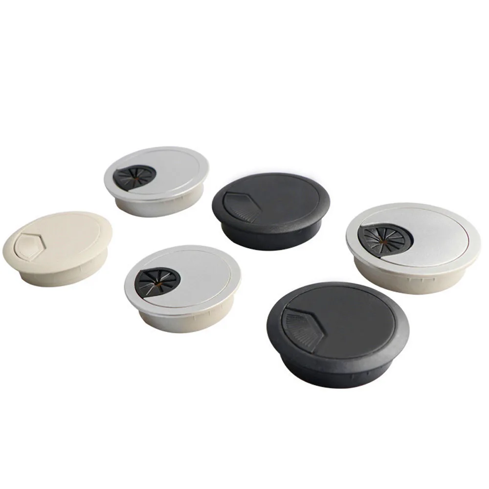 PC Computer Desk Cable Tidy Wire Hole Cover Cap Plug 1/2/5/10pcs 35/50/53/60/80mm cable hole cover hole plug cable organizer desk cord grommet
