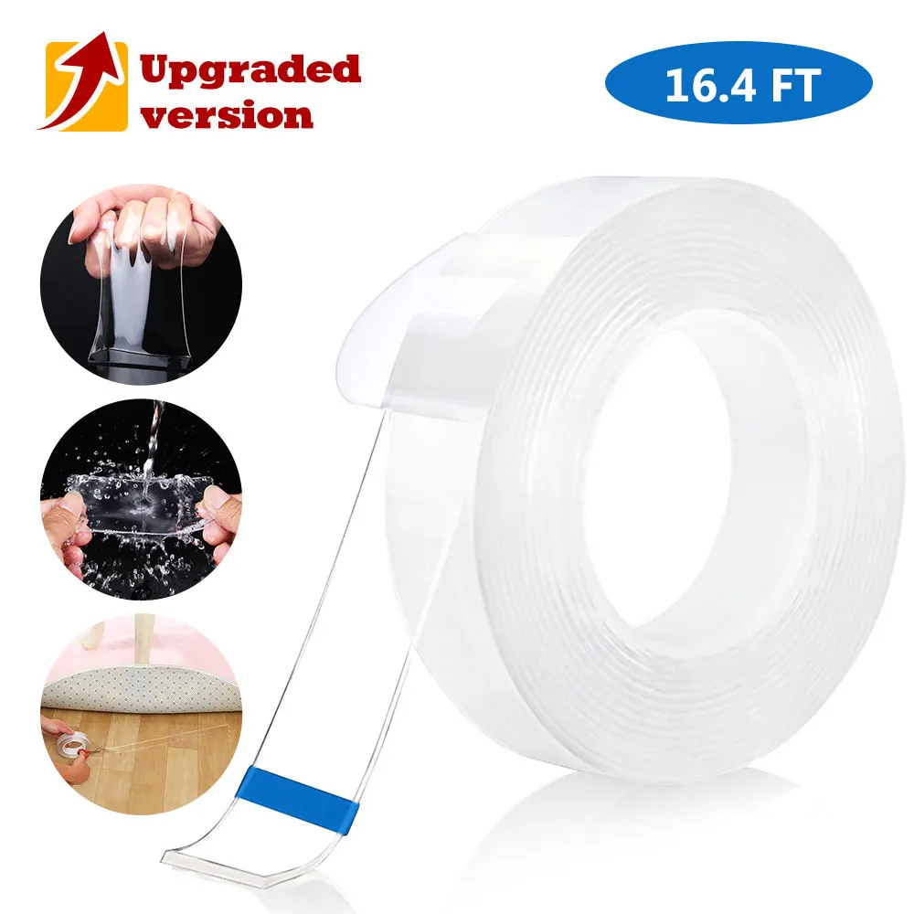 2020 Magic Tape Reusable Double Sided Adhesive Nano Traceless Tape Removable Sticker Washable Adhesive Loop Disks