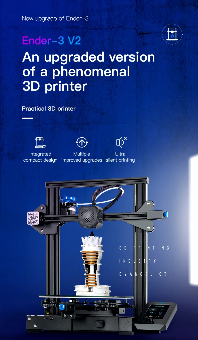 latest 3d printer 3D Printer Ender 3 V2 Mainboard Silent TMC2208 Stepper Drivers 32bit New UI&4.3 Inch Color Lcd Carborundum Glass Bed 3d Printers 3dprinter