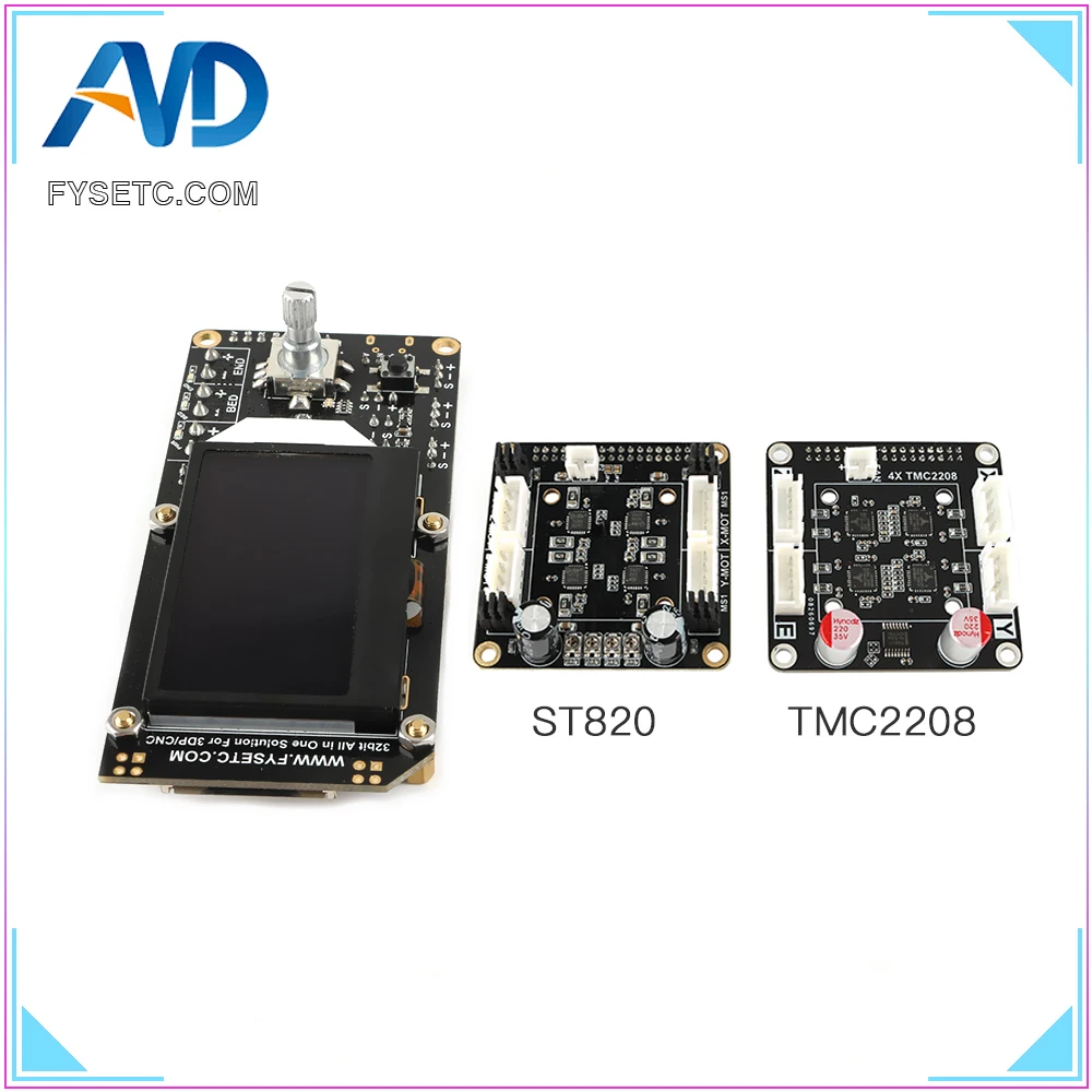 Skup Płyta główna AIO II V3.2 wszystko w jednym II 32 Bit MCU 32bit ST820 TMC2208 sterownik 256 Microsteps płyta kontrolera RGB dla 3DP CNC