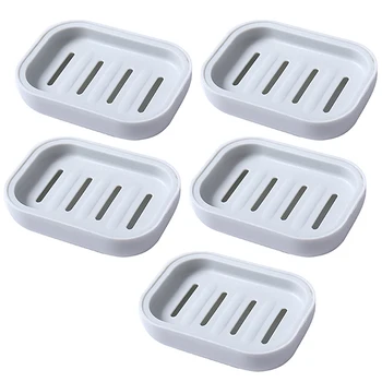 

5 PCS Double Layer Shape Soap Dispenser Dish Case Holder Container Bathroom Case Drain Layer Draining Holder Soap Supplies