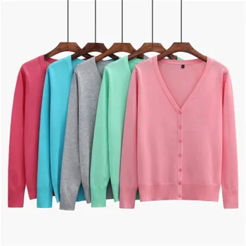 Oversize Solid Knitted Cardigans For Women