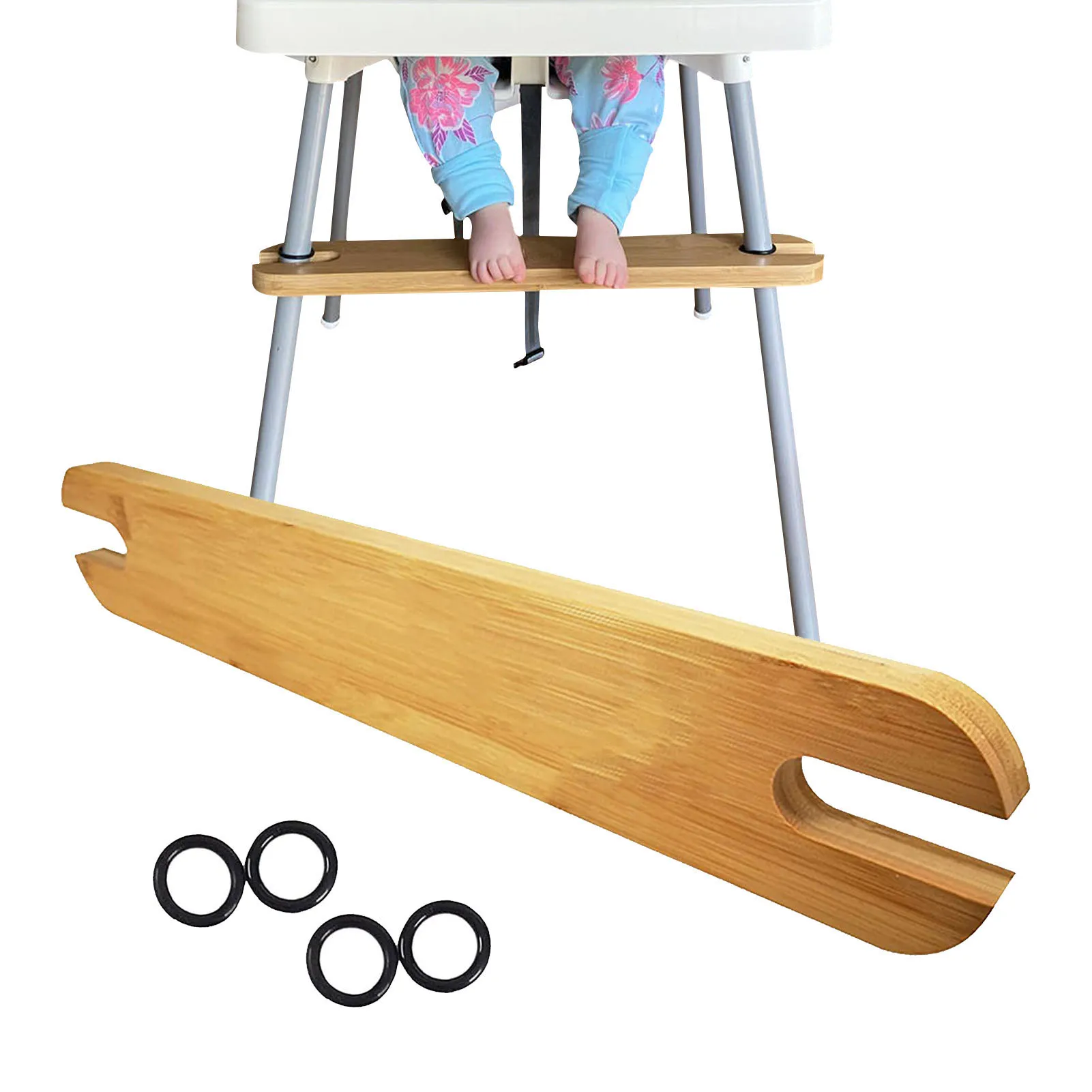 

Bamboo Pedal Baby Seat Baby Chair Footrest Ergonomic Design Bamboo Footboard Great Gift Baby High Chair Accessories