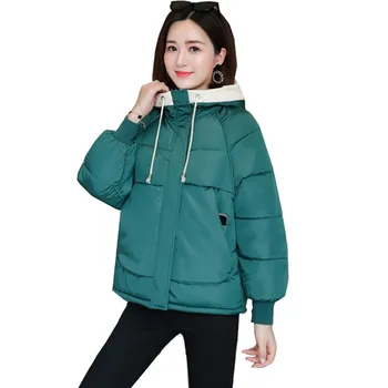 

2019 Winter Parka Women Hooded Jacket Coat Korean Loose Cotton Padded Outwear Warm Thick Casual Tops Female Winter Short Parka