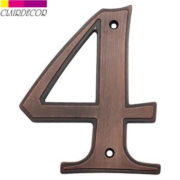 

5 in 127mm Big House Number Door Address Number Zinc Alloy Screw Mounted Outdoor Address Sign #0-9 Aged bronze Color