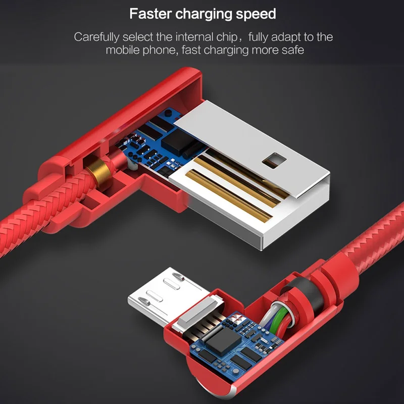 1 м USB кабель для синхронизации данных кабель для быстрой зарядки 90 градусов под прямым углом для кабеля телефона Andorid