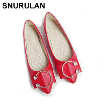 

SNURULAN Women Slip On Fashion Shoes Crystal Flats Loafers Female Bow FlatShoes Lady Casual Footwear Office Work Shoes Plus Size