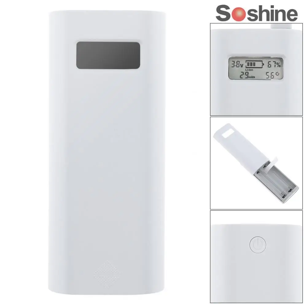 Soshine E4S внешний аккумулятор/зарядное устройство с ЖК-дисплеем емкости для литий-ионной 18650 аккумуляторной батареи