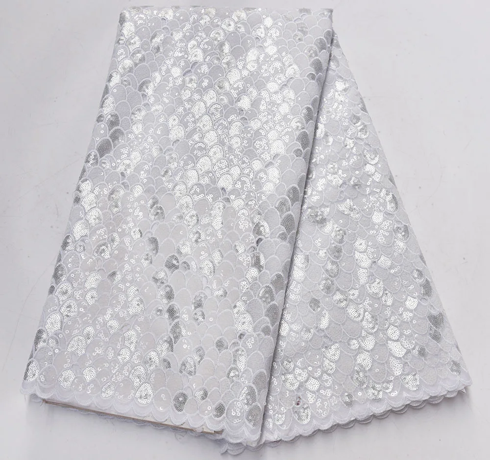 

High Quality African Lace Fabric 2019 Latest Organza Lace Fabric With Sequins Embroidered Nigerian Lace Fabric For Party
