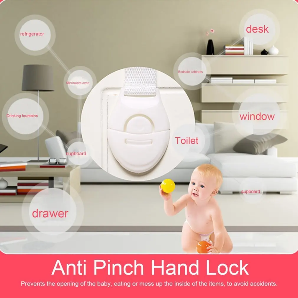 Practical Children Anti Open Drawer Lock Multifunction Baby Anti Pinch Hand Cabinet Lock Baby Safety Protection