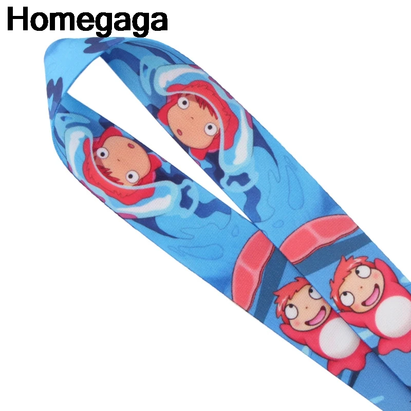 Homegaga Ponyo на Клифф бирки ремешок на шею ремешки для ключей ID карты Пропуск Тренажерный зал мобильный телефон USB бейдж держатель DIY повесить D2357