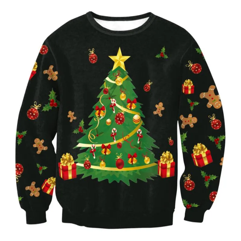 Уродливый Рождественский свитер, пуловер, рождественские свитера, джемперы, топы для мужчин и женщин, длинный рукав, Осень-зима, пуловер, толстовка, 3D свободные топы
