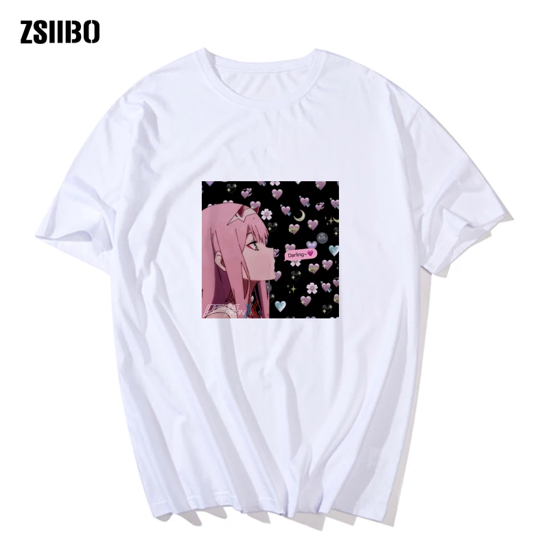 Футболка с коротким рукавом Lovely Zero Two от Darling In The Franxx футболка забавным дизайном