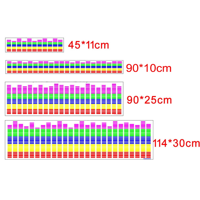 90x25cm 45x11cm Car RGB LED Music Rhythm Flash Light Sound Activated Sensor Equalizer Rear Windshield Sticker Styling Neon Lamp 90x25cm 45x11cm Car RGB LED Music Rhythm Flash Light Sound Activated Sensor Equalizer Rear Windshield Sticker Styling Neon Lamp