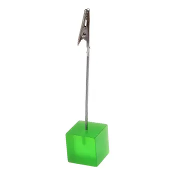 

Square Wire Memo Holder Paper Note Clip (Translucent Green)