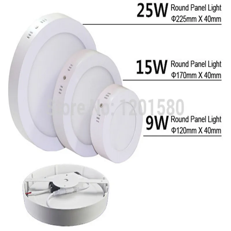 25W 라운드/스퀘어 디 밍이 가능한 Led 패널 조명 표면 통 Led 천장 스포트 라이트 AC 110V 220V + LED 드라이버, 40 개