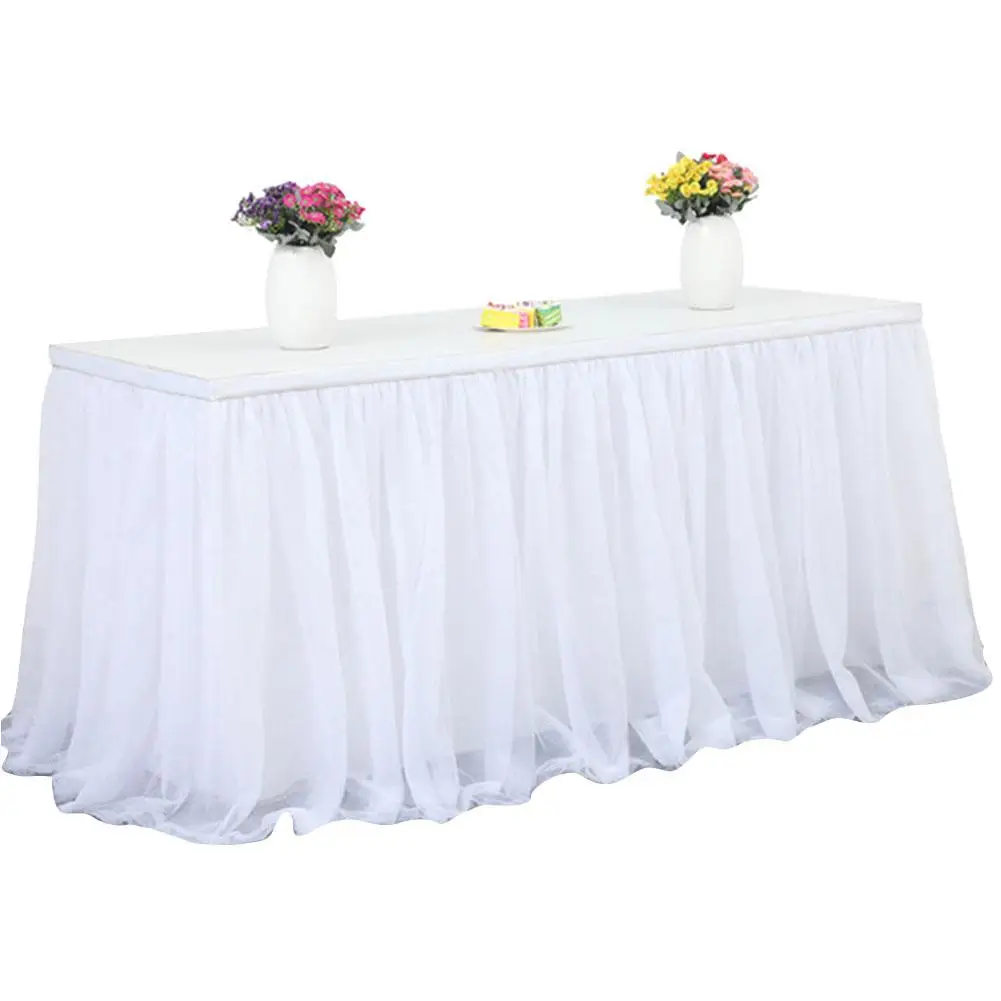 White 181x76 см, Тюлевая юбка-пачка для свадебной вечеринки, юбка для стола, столовая посуда, ткань для детского душа, вечерние, домашний декор, юбка для стола, вечеринка на день рождения - Цвет: White