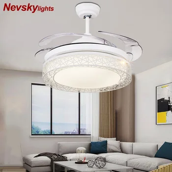 

36 Inch LED Ceiling Fan For Living Room Fan Lights Modern Cooling Ceiling Fans Home Lighting Fan Lamps Fixtures ventilador de te