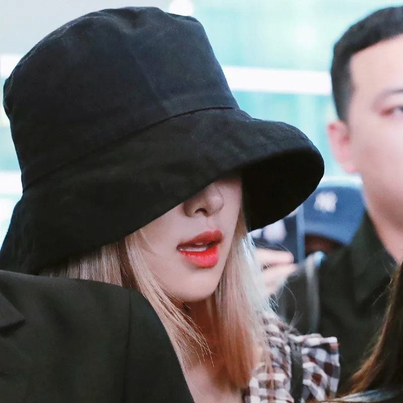 Новинка Kpop, черная розовая роза, Дженни Лиза, джисоо, Панамы, летние, для рыбалки, рыбака, кепки, кепки Харадзюку, черные, белые