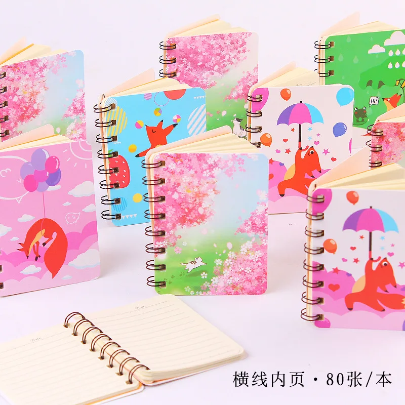 

Cute Students Flip Coil Notebook Portable Pocket Notebook Cartoon Laptop Little Book Readily Copy