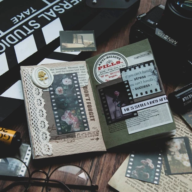 30Db Pet Vintage Film Esztétikai Matricák Journal Flower Scrapbooking Szemétdekoratív Címke Naplócímke Notebookok - Image 5