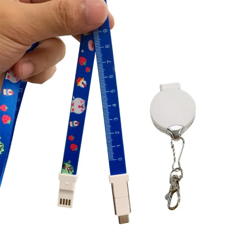 3 в 1 для iPhone Micro-usb type-C зарядный кабель шейный ремешок ремень рулетка шнур