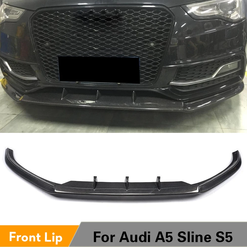 Углеродного волокна передний спойлер сплиттер на бампер для Audi S5 8T A5 Sline Hatchback Sedan