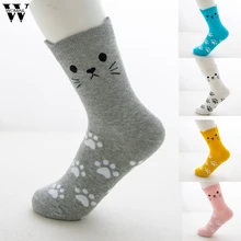 Новинка, 10 пар носков, женские носки средней длины без пятки, модные мягкие милые повседневные носки с принтом в виде ушей, свободный размер, удобные