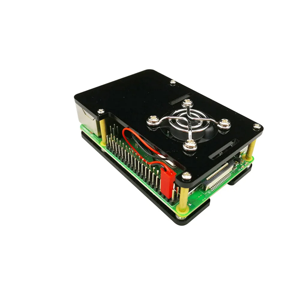 Black Raspberry Pi 4 чехол Корпус пластиковая крышка с охлаждающим корпус вентилятора корпус многоцветный для Raspberry Pi 4 Модель B - Цвет: Black