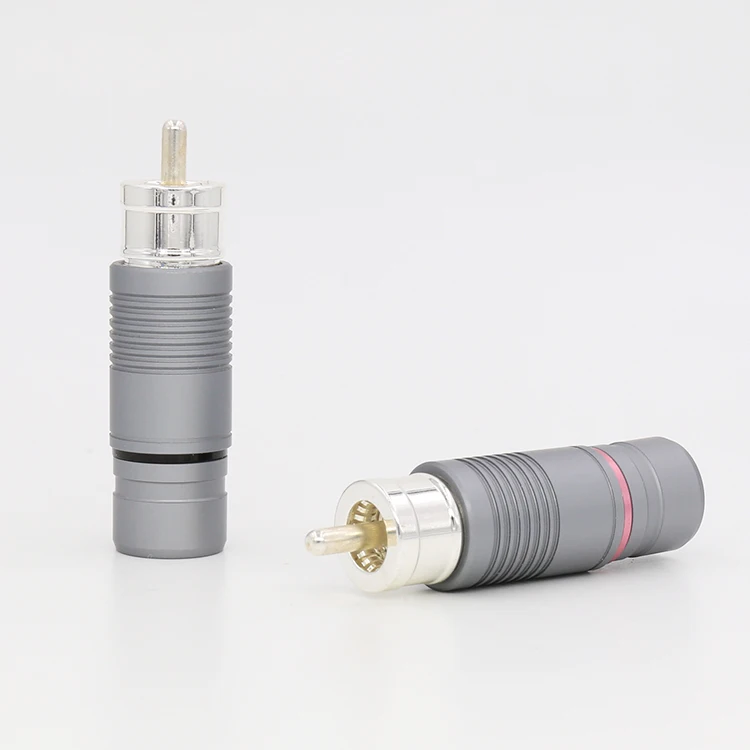 

VR010S Silver Shadow audio RCA connectors plug with silver plated for Audio interconnect cable