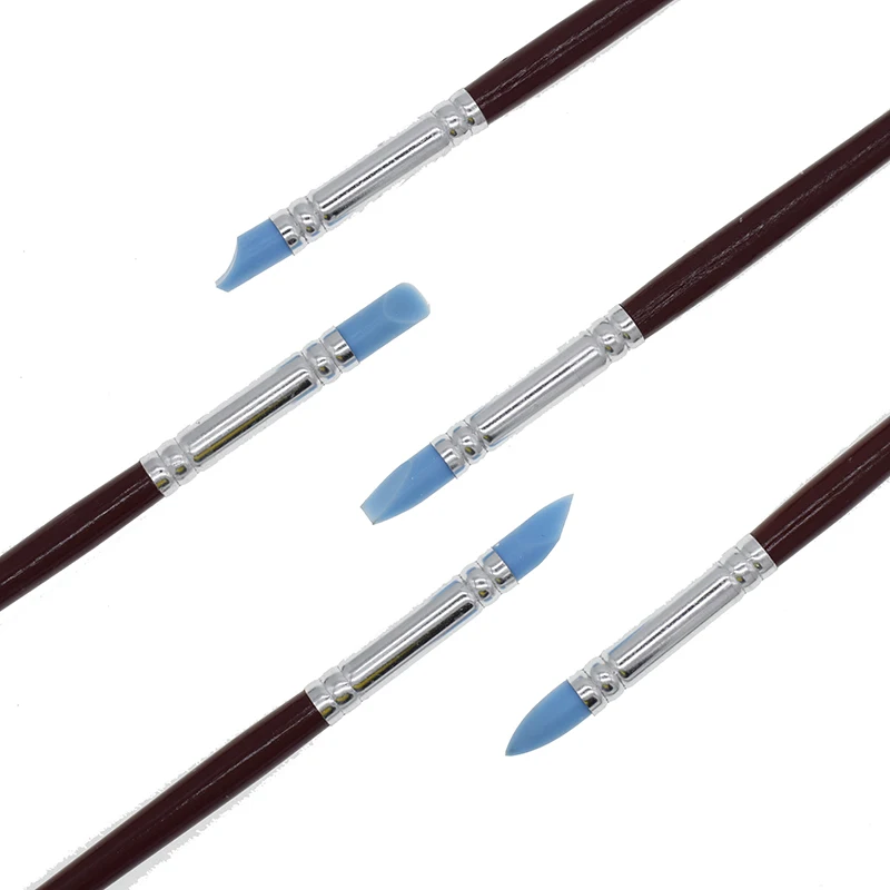 

8mm 5 Pcs Polymer Clay Coloring Sculpting Shapers Flexible Rubber Tip Shaping Pen Wipe Out Painting Brushes Carving Tools