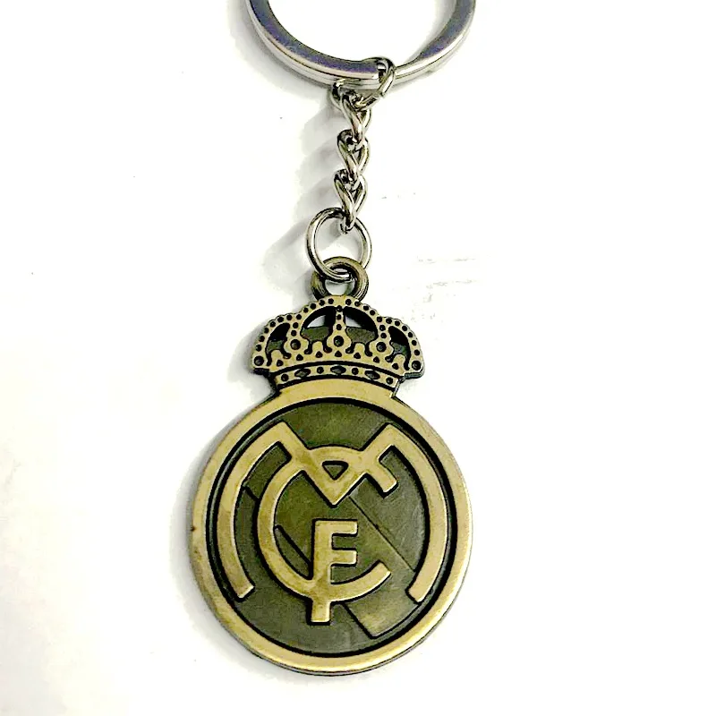 Футбольные сувениры сопутствующие продукты металлический логотип команды кулон бронзовый брелок Реал Мадрид Барселона Футбольный клуб Соединенные города Мила