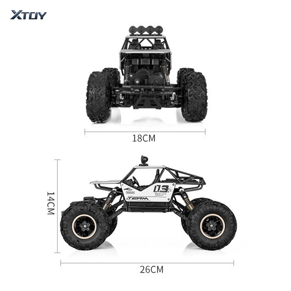 RC автомобиль 4WD Электрический 2,4 ГГц рок Cimbing двойные двигатели сплав RTR RC Drift Bigfoot дистанционного Управление модель вездеход 4x4 автомобиль игрушки